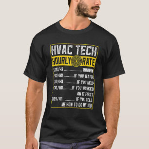 Vintage Retro HVAC Technician Hourly Rate Men Wome T-Shirt