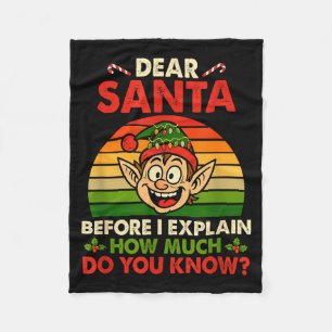 Vintage Retro I Can Explain Xmas Colorful Elf Funn Fleece Blanket