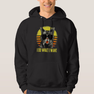 Vintage Retro I Do What I Want My Black Cat 18 Hoodie