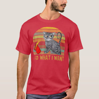 Vintage Retro I Do What I Want My Black Cat Lovers T-Shirt