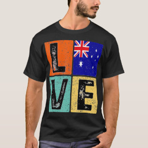 Vintage Retro I Love Australia Flag for Australian T-Shirt