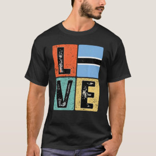 Vintage Retro I Love Botswana Flag For Batswana Pr T-Shirt