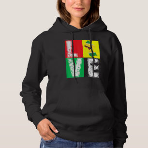 VINTAGE RETRO I LOVE GUYANA FLAG MAP FOR GUYANESE  HOODIE