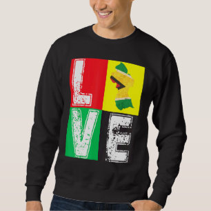 VINTAGE RETRO I LOVE GUYANA FLAG MAP FOR GUYANESE SWEATSHIRT