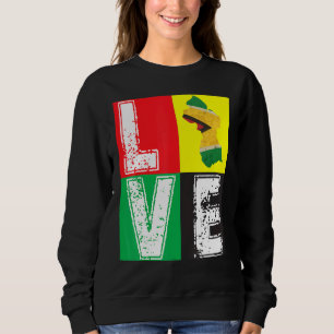 VINTAGE RETRO I LOVE GUYANA FLAG MAP FOR GUYANESE SWEATSHIRT