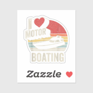 Vintage Retro I Love Motor Boating Funny Boater