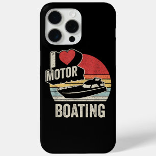 Vintage Retro I Love Motor Boating Funny Boater  iPhone 15 Pro Max Case