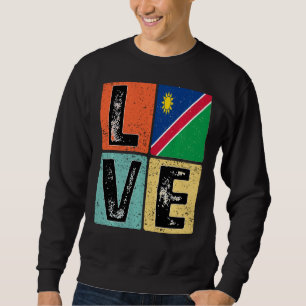 Vintage Retro I Love Namibia Flag For Namibian Pri Sweatshirt