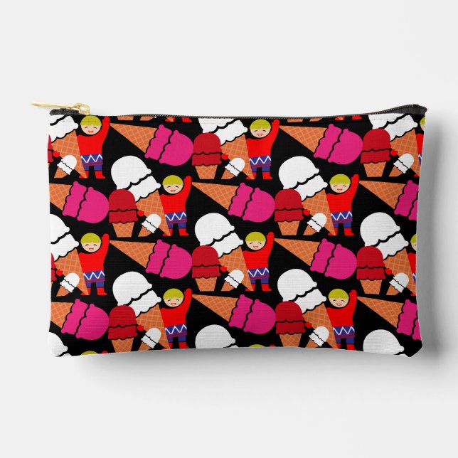 Vintage Retro Ice Cream Art Accessory Pouch (Front)