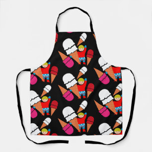 Vintage Retro Ice Cream Art Apron
