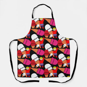 Vintage Retro Ice Cream Art Apron