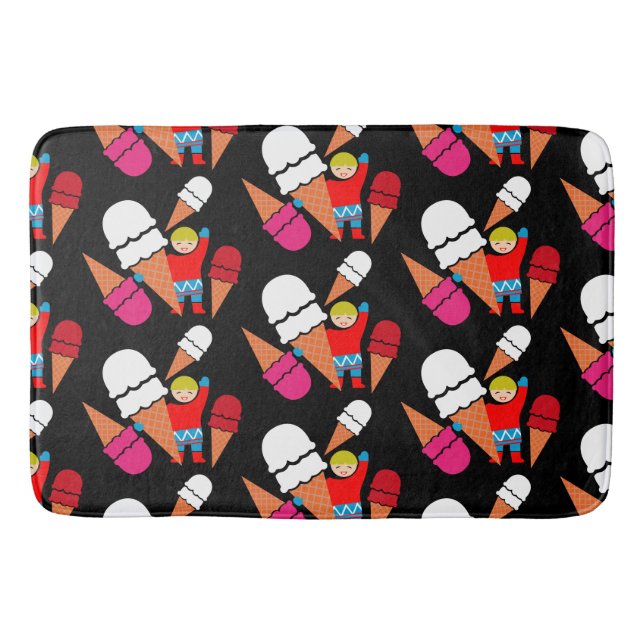Vintage Retro Ice Cream Art Bath Mat (Front)