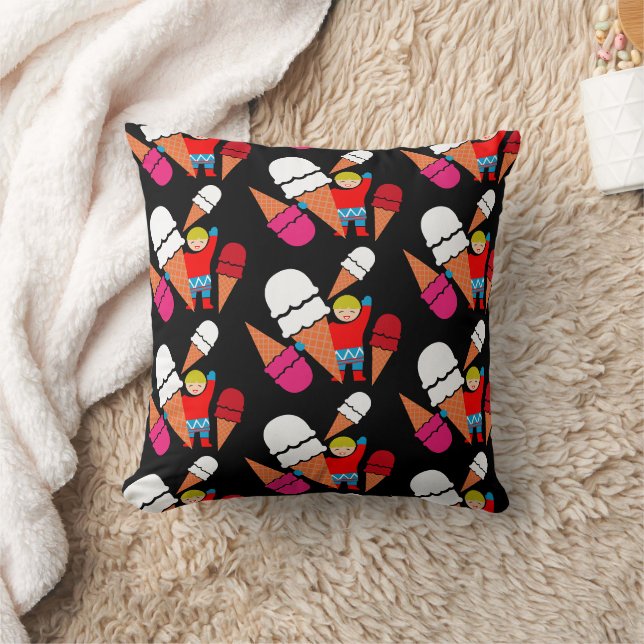 Vintage Retro Ice Cream Art Cushion (Blanket)