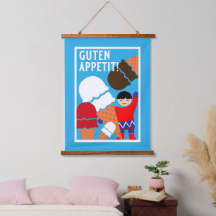 Vintage Retro Ice Cream Art Hanging Tapestry