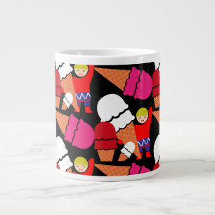Vintage Retro Ice Cream Art Large Coffee Mug