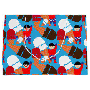 Vintage Retro Ice Cream Art Large Gift Bag