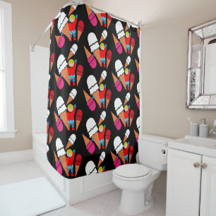 Vintage Retro Ice Cream Art Shower Curtain