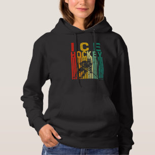 Vintage Retro Ice Hockey Player Team Coach Winter Hoodie