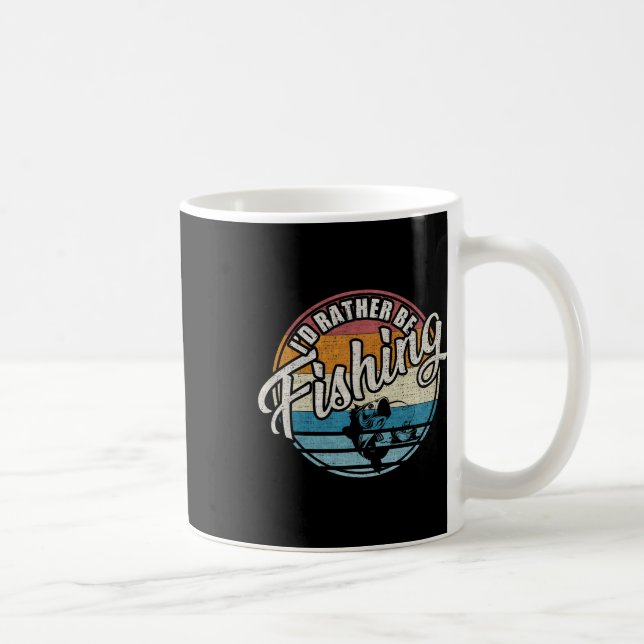 Vintage Retro I'd Rather Be Fishing  Coffee Mug (Right)