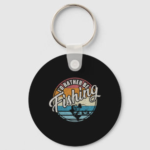 Vintage Retro I'd Rather Be Fishing Key Ring