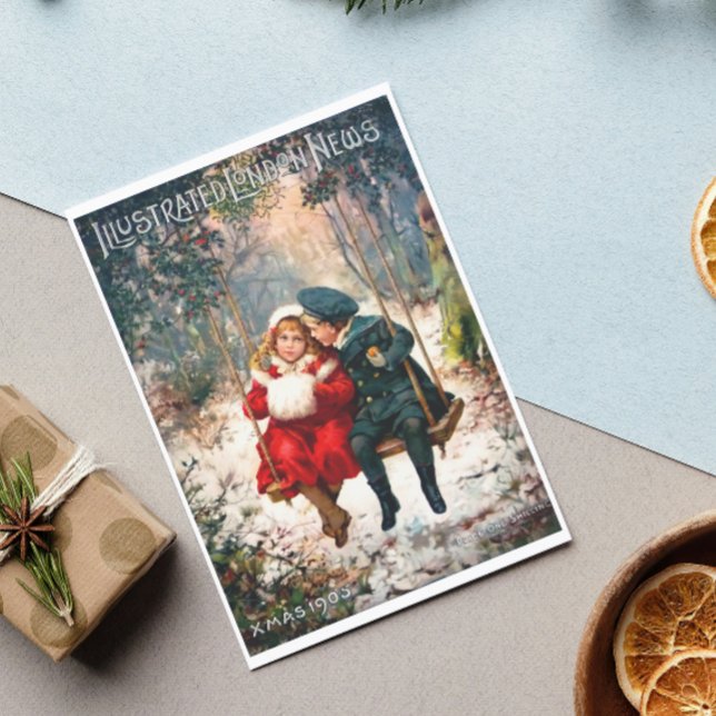 Vintage Retro Illustrated London News Christmas Holiday Postcard (Creator Uploaded)