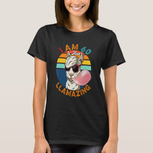 Vintage Retro I'm 60 And Llamazing Llama Sunglasse T-Shirt