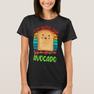 Vintage Retro I'm With The Toast Cute Avocado Toas T-Shirt