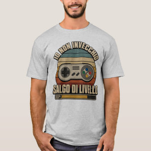 Vintage Retro Italian Gamer Level Up T-Shirt