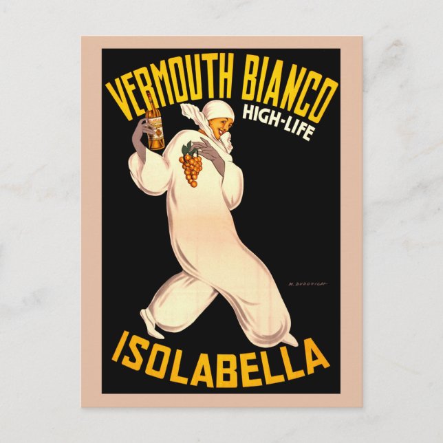 Vintage Retro Italian vermouth advertising Postcard (Front)