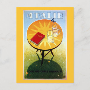 Vintage retro Italy Italian travel poster Postcard
