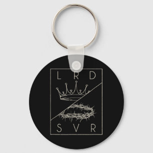 Vintage Retro Jesus Christian Lord &amp; Saviour G Key Ring