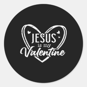 Vintage Retro Jesus Is My Valentine Christian Vale Classic Round Sticker