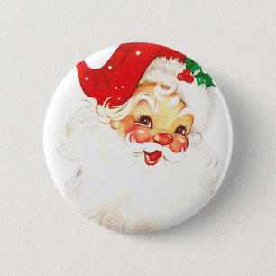 Vintage Retro Jolly Old Santa Claus Christmas 6 Cm Round Badge