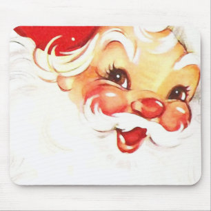 Vintage Retro Jolly Old Santa Claus Christmas Mouse Mat
