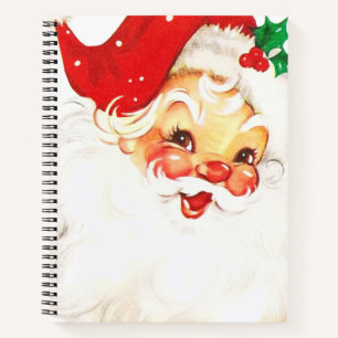 Vintage Retro Jolly Old Santa Claus Christmas Notebook