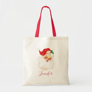 Vintage Retro Jolly Old Santa Claus Christmas Tote Bag