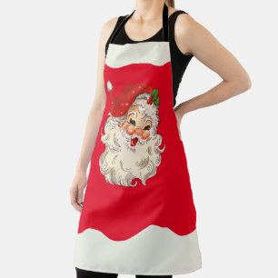 Vintage Retro Jolly Santa Claus Christmas Apron