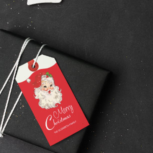 Vintage Retro Jolly Santa Claus Christmas Gift Tags