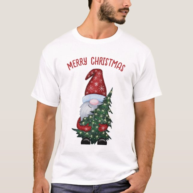 Vintage Retro Jolly Santa Claus Christmas T-Shirt (Front)