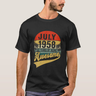 Vintage Retro July 1958 63Rd Birthday Gifts 63 Yea T-Shirt