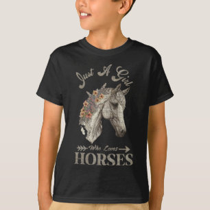 Vintage Retro Just A Girl Who Loves Horses T-Shirt