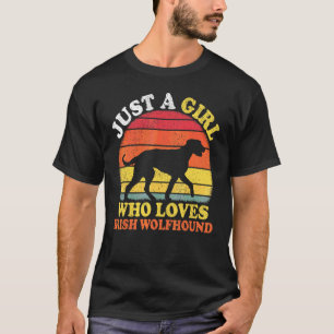 Vintage Retro Just A Girl Who Loves Irish Wolfhoun T-Shirt