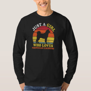 Vintage Retro Just A Girl Who Loves Norwegian Elkh T-Shirt