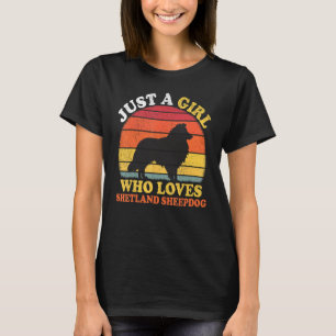 Vintage Retro Just A Girl Who Loves Shetland Sheep T-Shirt