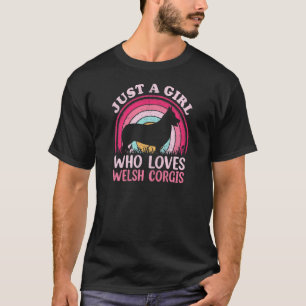 Vintage Retro Just A Girl Who Loves Welsh Corgis T-Shirt