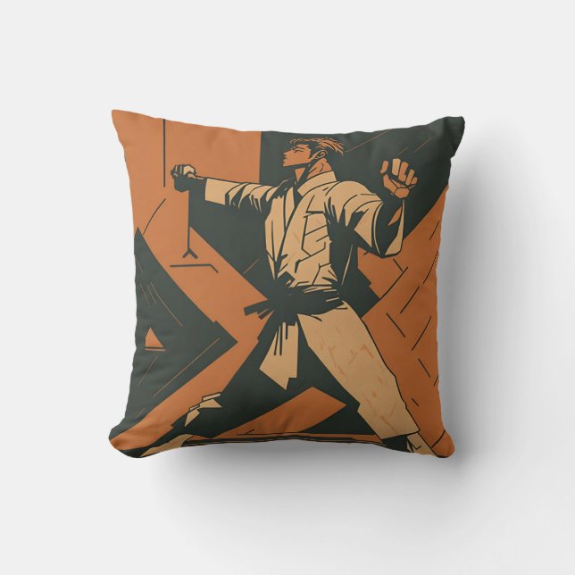 vintage retro karate cushion (Front)
