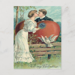 Vintage Retro Kissing Valentine Card