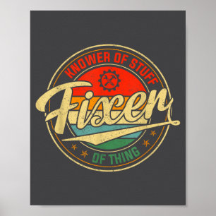 Vintage Retro Knower Of Stuff Fixer Of Things Funn Poster