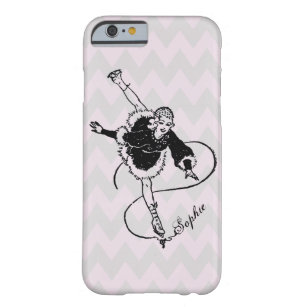 Vintage Retro Lady Ice Figure Skating Personalised Barely There iPhone 6 Case