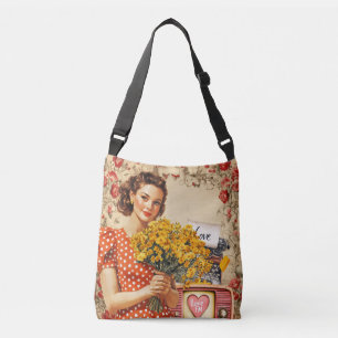 Vintage Retro Lady Valentine Crossbody Bag